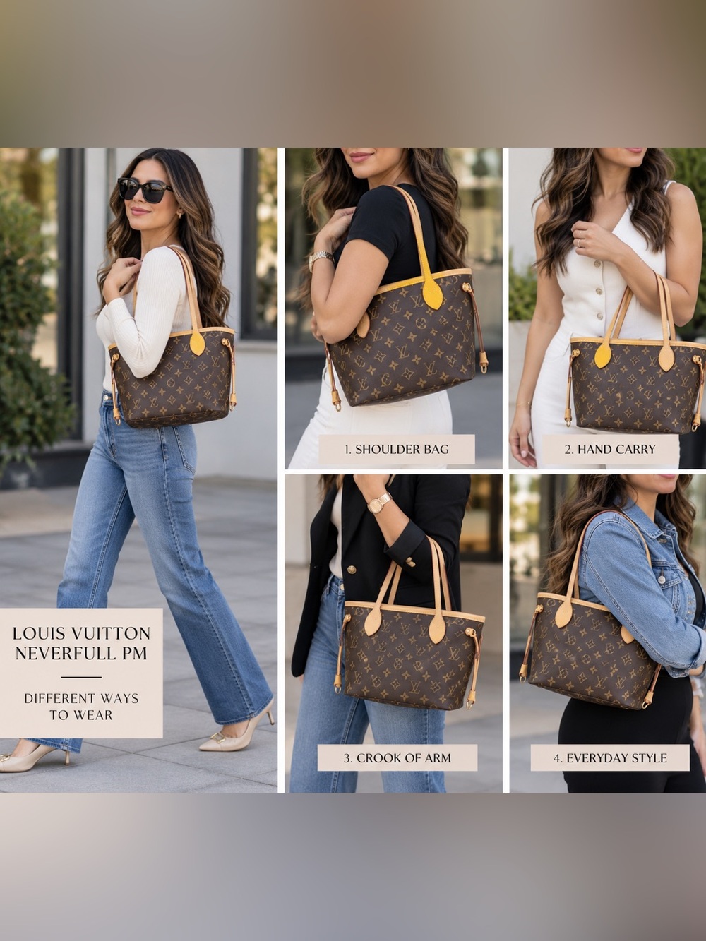 Louis Vuitton Neverfull Monogram Tote PM Brown Canvas